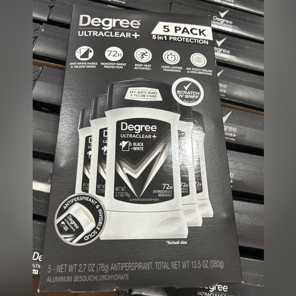 Degree Men Ultra Clear Black + White Solid Antiperspirant Deodorant, 2.7oz - 5ct
